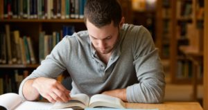 Student studying for text to avoid test anxiety